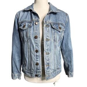 Lucky Brand Tomboy Trucker Blue Denim Jacket Size Small - Medium Wash